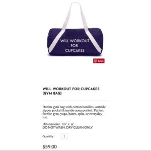 Private Party Denim will workout for cupcakes bag